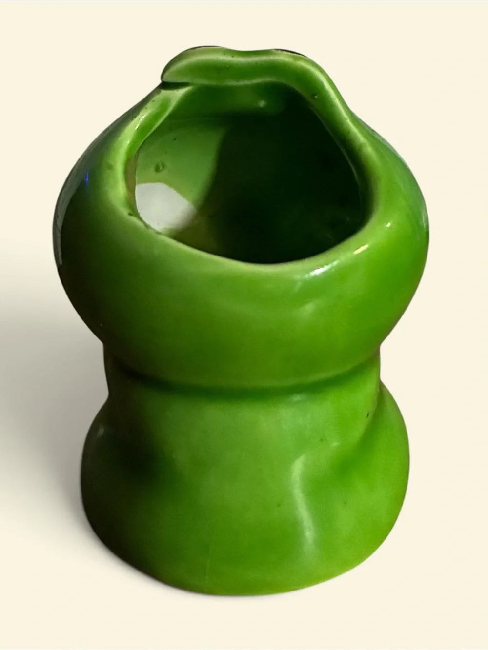 Vintage Kitschy Ceramic Green Frog Toothpick Holder Mini Planter 2